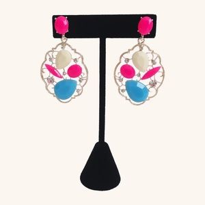 Hot Pink Mosaic Earrings